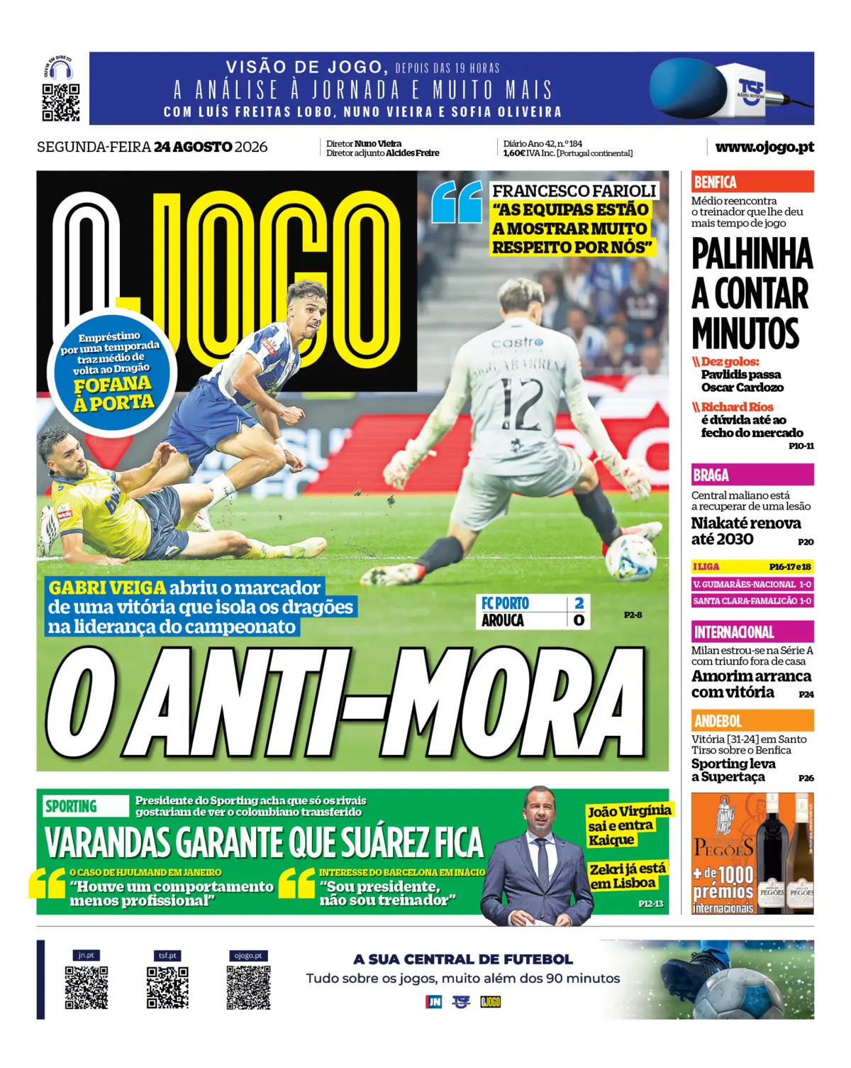 Capa O Jogo de 24/08/2026 — FC Porto