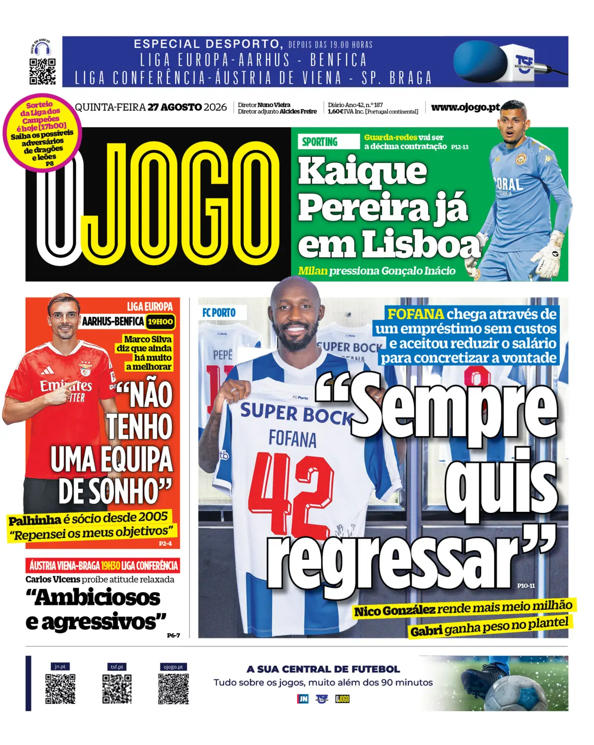 Capa O Jogo de 27/08/2026 — FC Porto