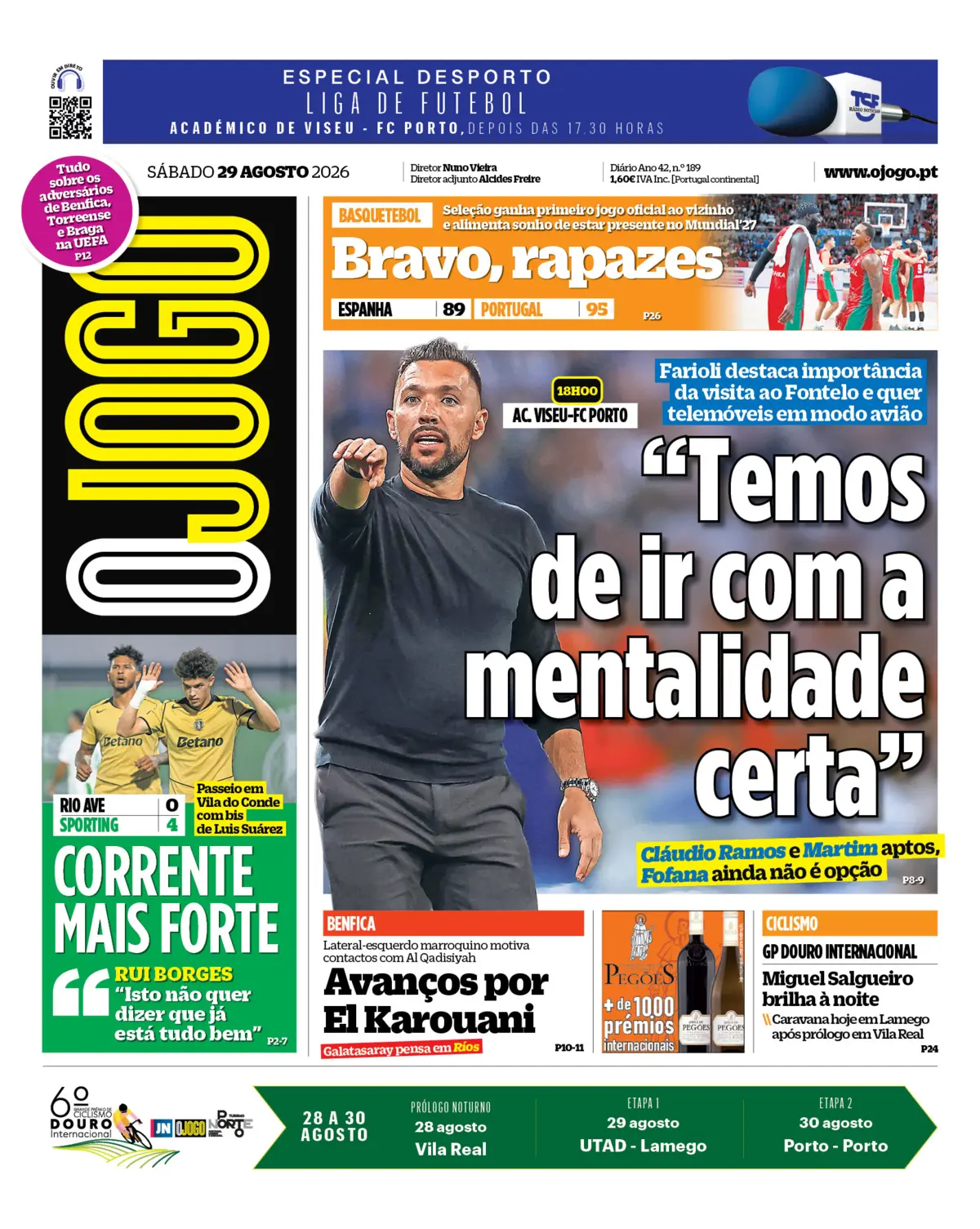 Capa O Jogo de 29/08/2026 — FC Porto