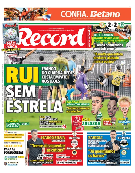 Capa Record de 09/08/2026 — FC Porto
