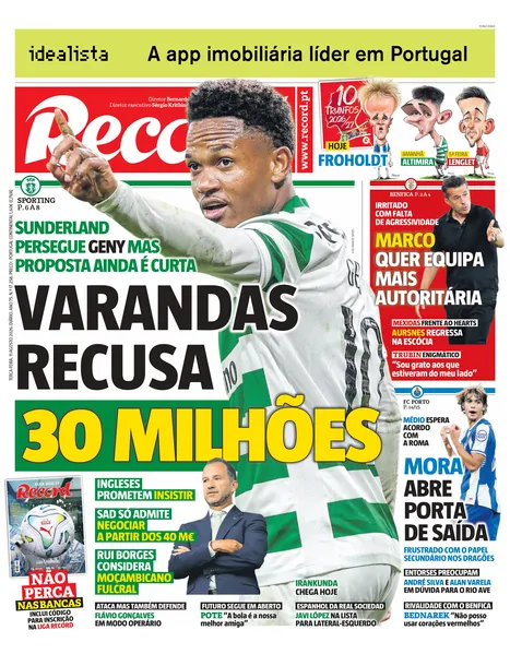 Capa do Jornal “Record” – 11/08/2026