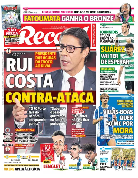 Capa do Jornal “Record” – 14/08/2026