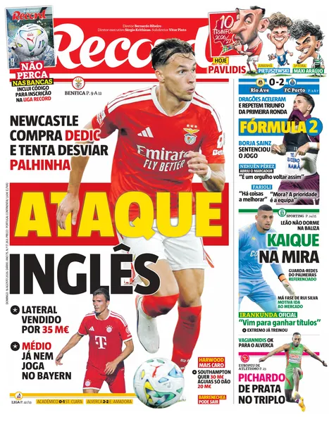 Capa do Jornal “Record” – 16/08/2026