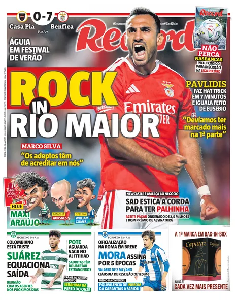 Capa do Jornal “Record” – 18/08/2026