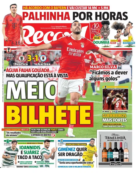 Capa do Jornal “Record” – 21/08/2026