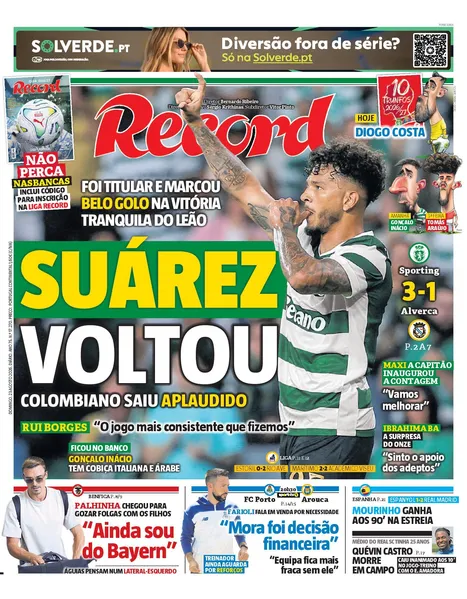 Capa do Jornal “Record” – 23/08/2026