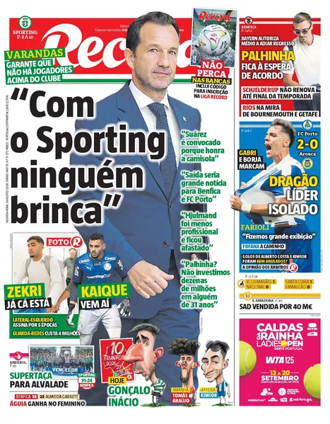 Capa do Jornal “Record” – 24/08/2026