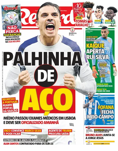 Capa do Jornal “Record” – 25/08/2026