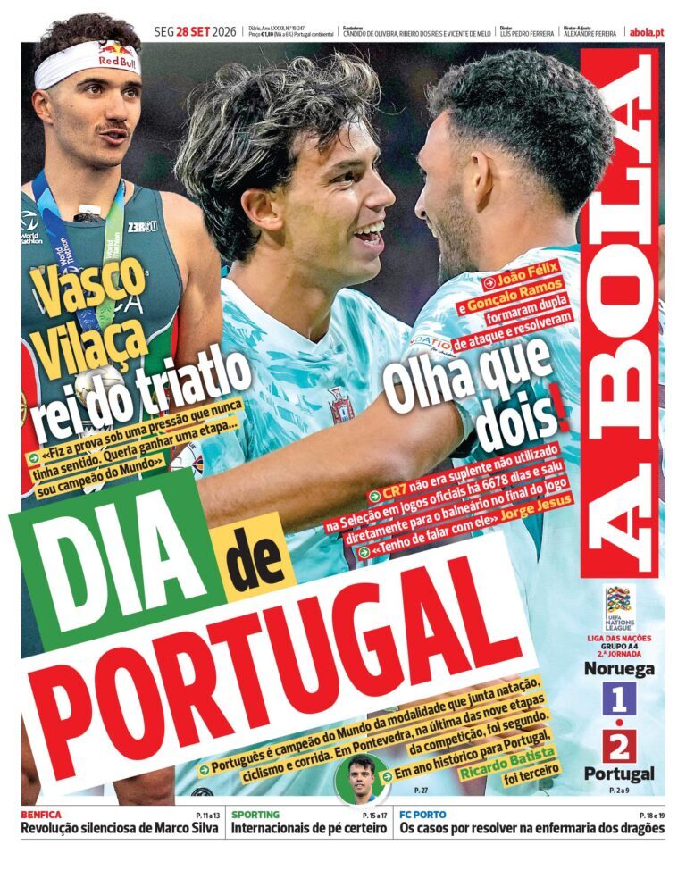 Capa A Bola de 28/09/2026 — FC Porto