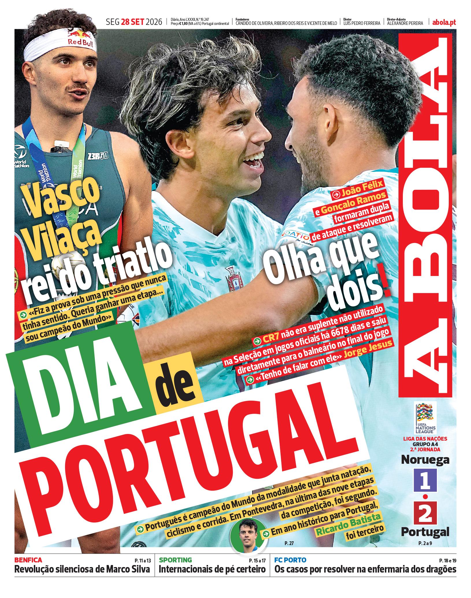 Capa A Bola de 28/09/2026 — FC Porto
