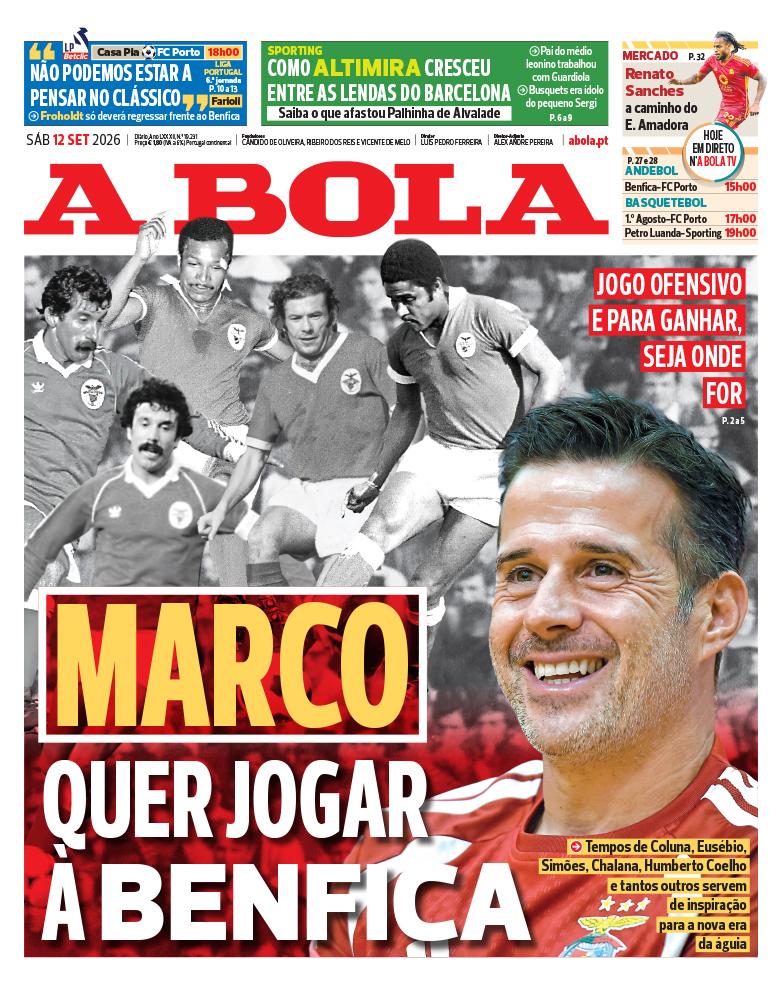 Capa A Bola de 12/09/2026 — FC Porto