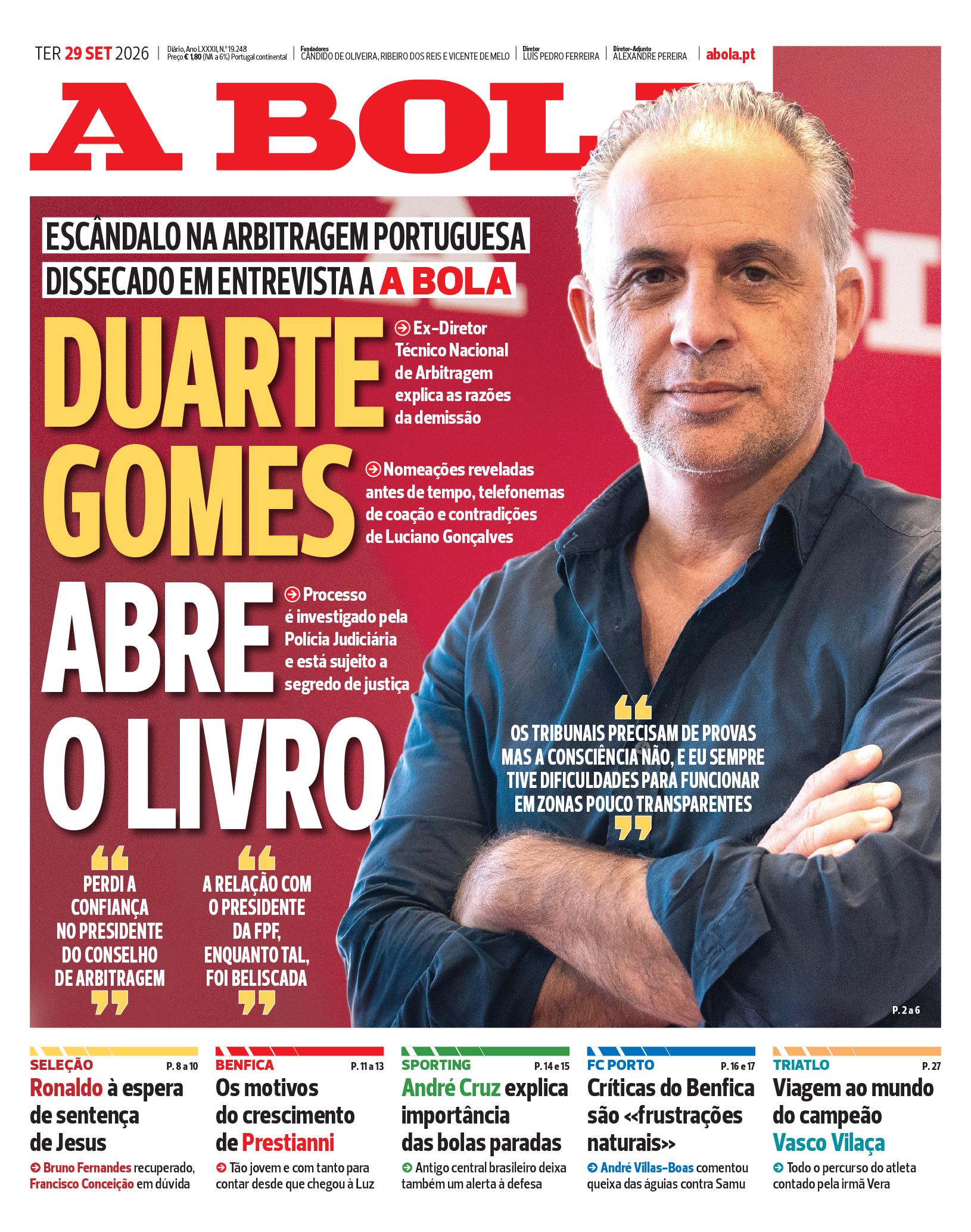 Capa A Bola de 29/09/2026 — FC Porto