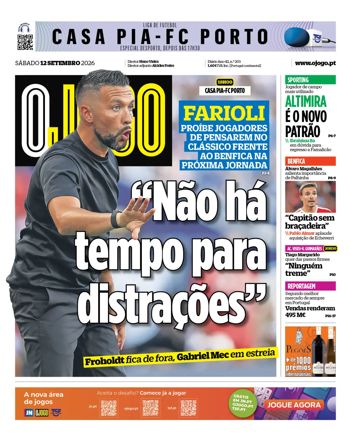Capa O Jogo de 12/09/2026 — FC Porto
