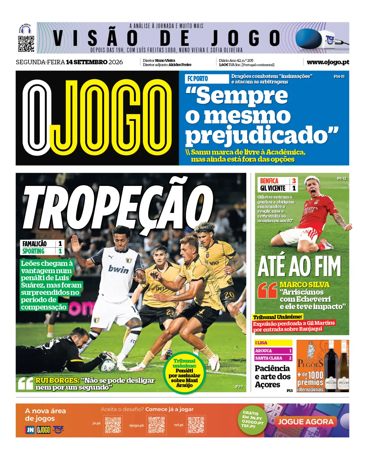 Capa O Jogo de 14/09/2026 — FC Porto