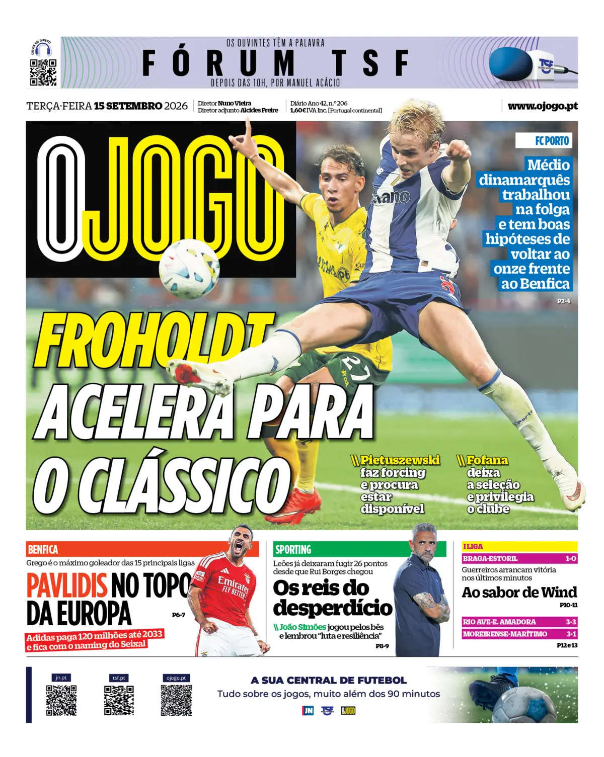 Capa O Jogo de 15/09/2026 — FC Porto