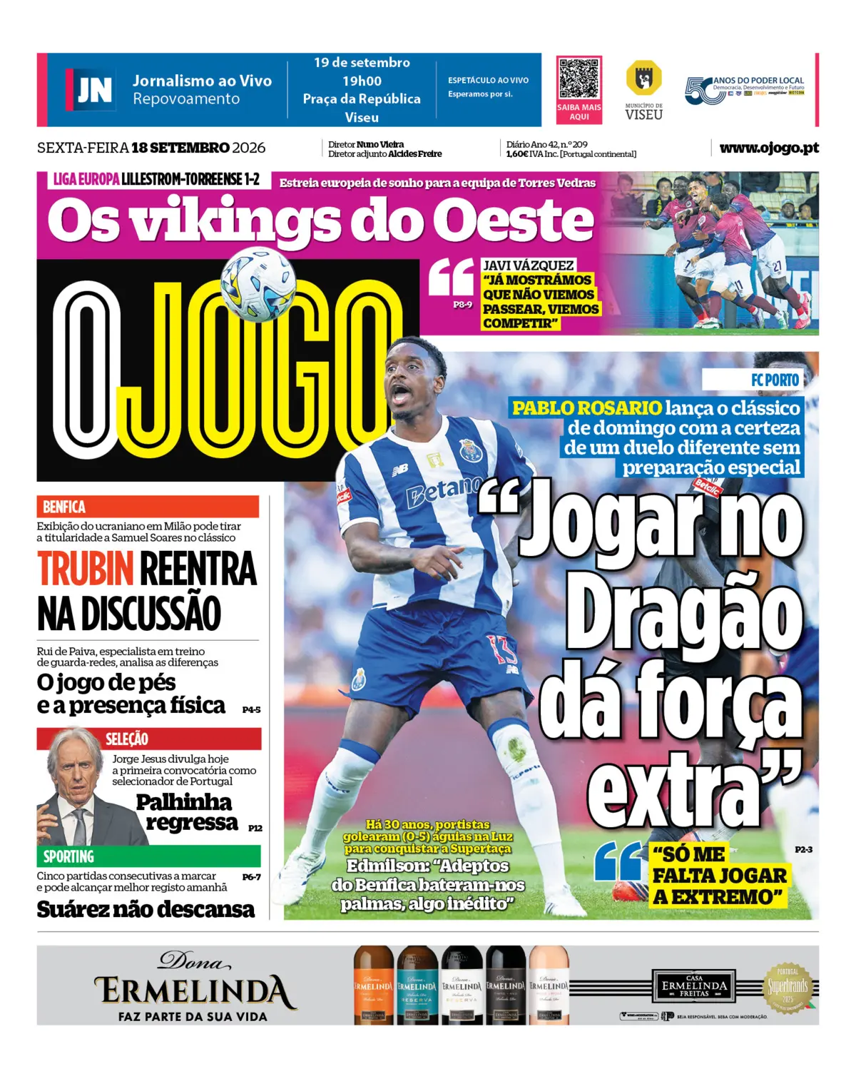 Capa O Jogo de 18/09/2026 — FC Porto
