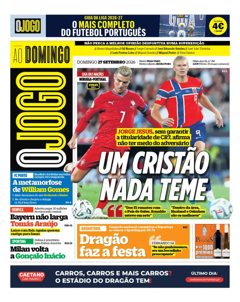 Capa O Jogo de 27 Set 2026 — FC Porto