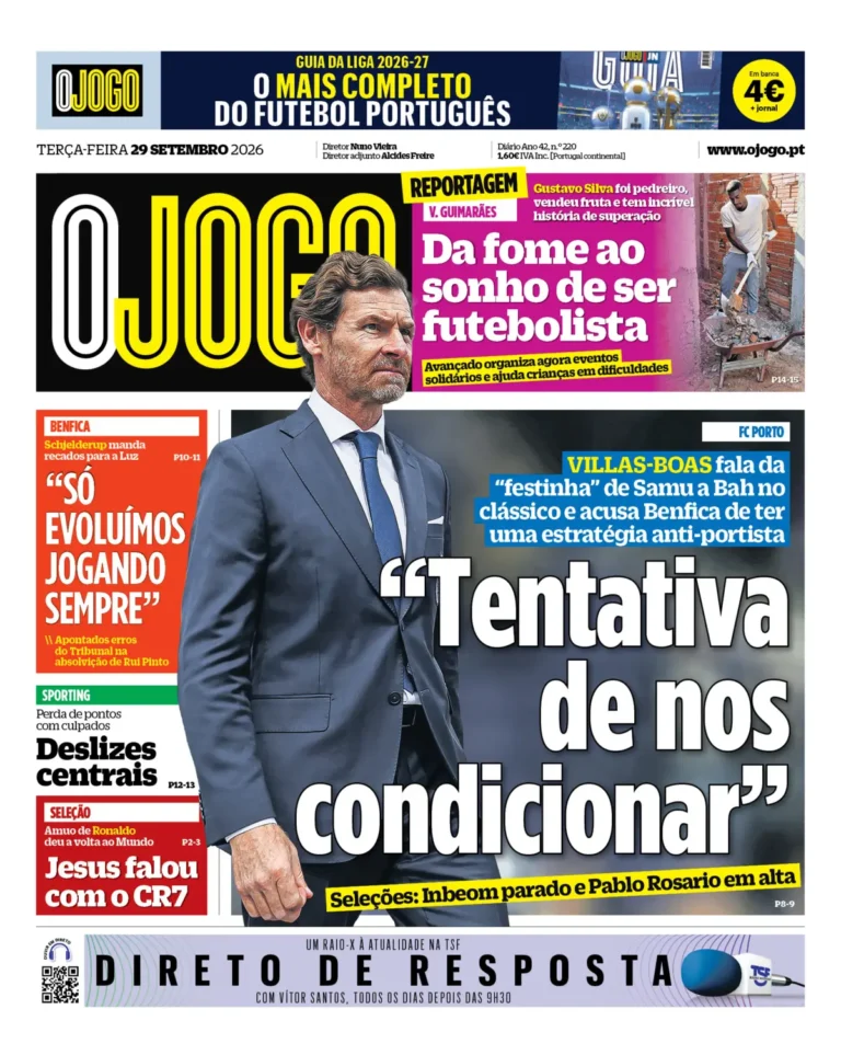 Capa O Jogo de 29/09/2026 — FC Porto
