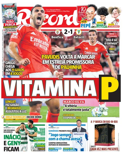 Capa do Jornal “Record” – 01/09/2026