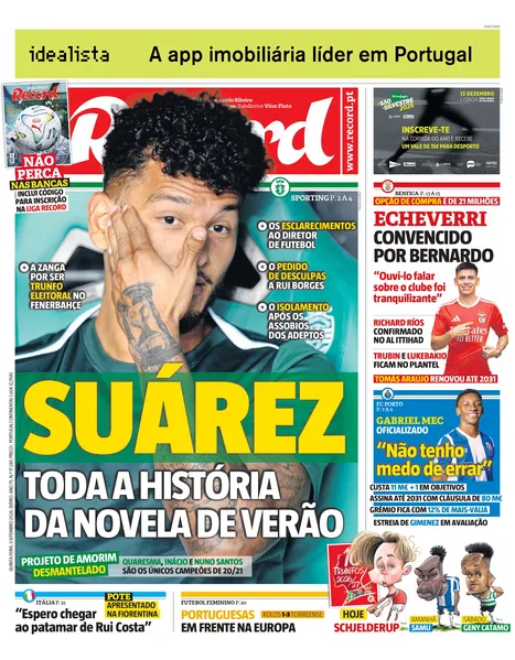 Capa Record de 03/09/2026 — FC Porto