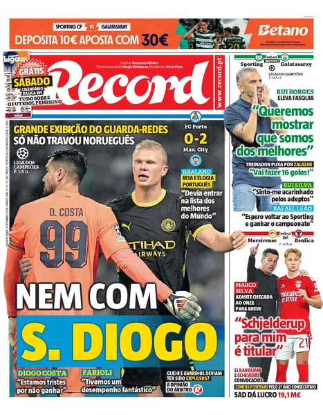 Capa do Jornal “Record” – 09/09/2026