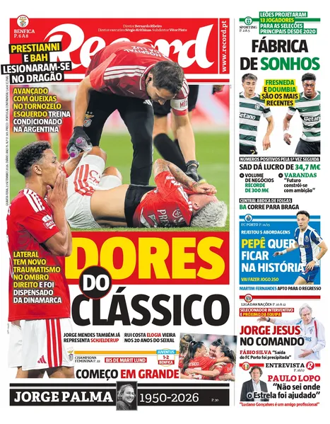 Capa do Jornal “Record” – 23/09/2026