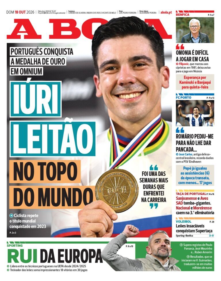 Capa A Bola de 18/10/2026 — FC Porto