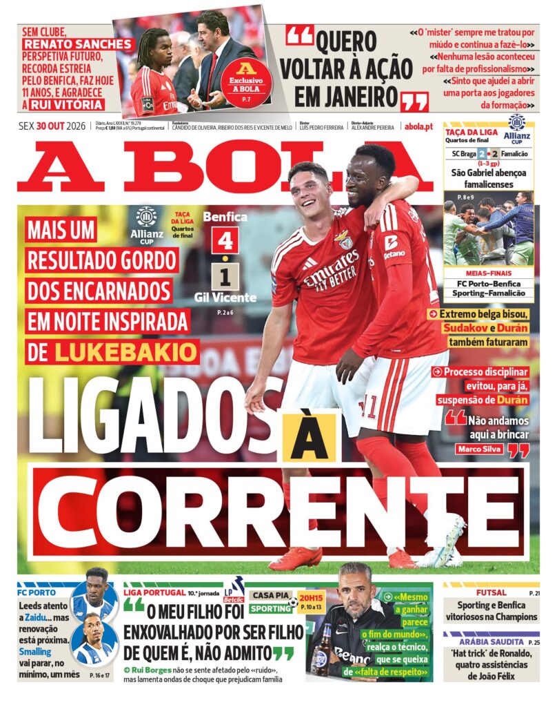 Capa A Bola de 30/10/2026 — FC Porto