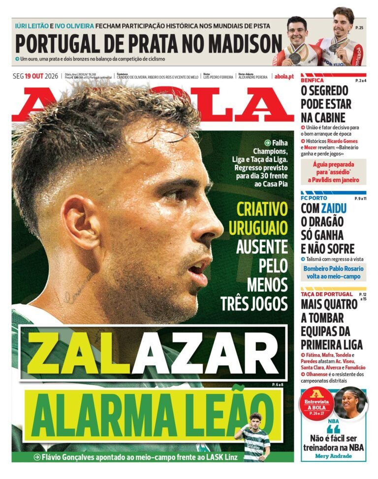 Capa A Bola de 19/10/2026 — FC Porto