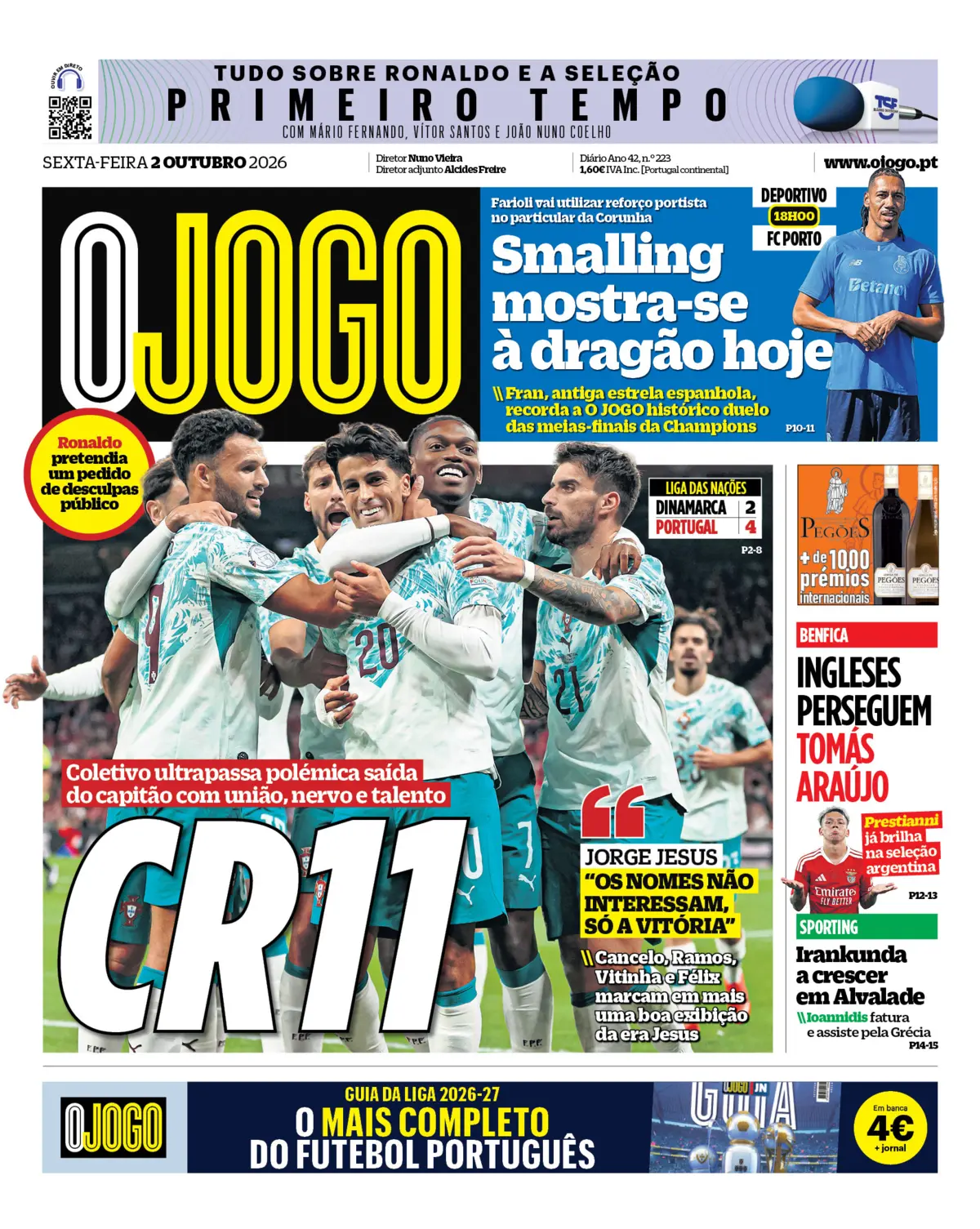 Capa O Jogo de 02/10/2026 — FC Porto