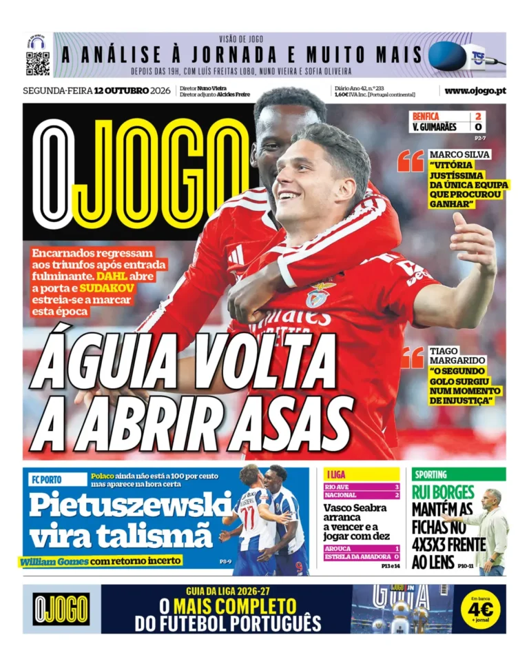 Capa O Jogo de 12/10/2026 — FC Porto
