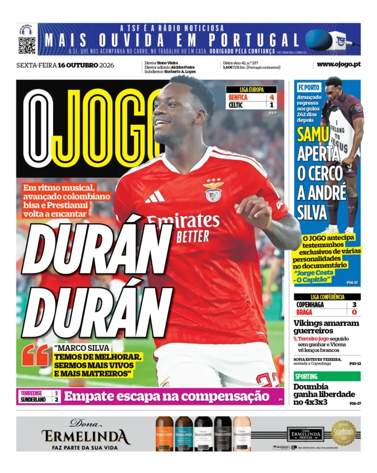 Capa O Jogo de 16/10/2026 — FC Porto