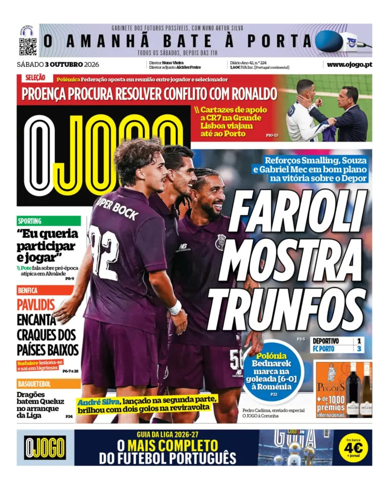 Capa O Jogo de 03/10/2026 — FC Porto