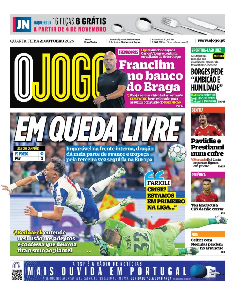 Capa O Jogo de 21/10/2026 — FC Porto