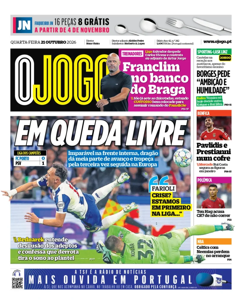 Capa O Jogo de 21/10/2026 — FC Porto