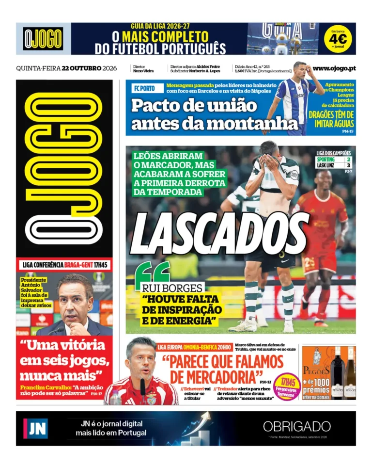 Capa O Jogo de 22/10/2026 — FC Porto