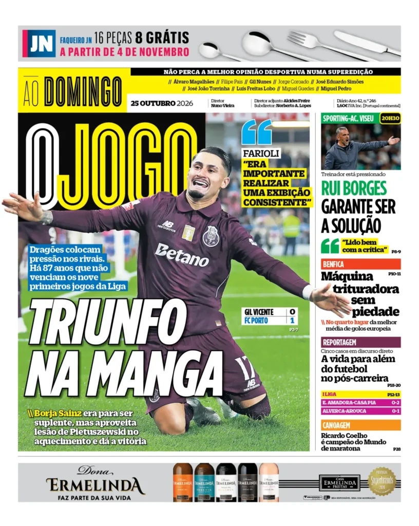 Capa O Jogo de 25 Out 2026 — FC Porto
