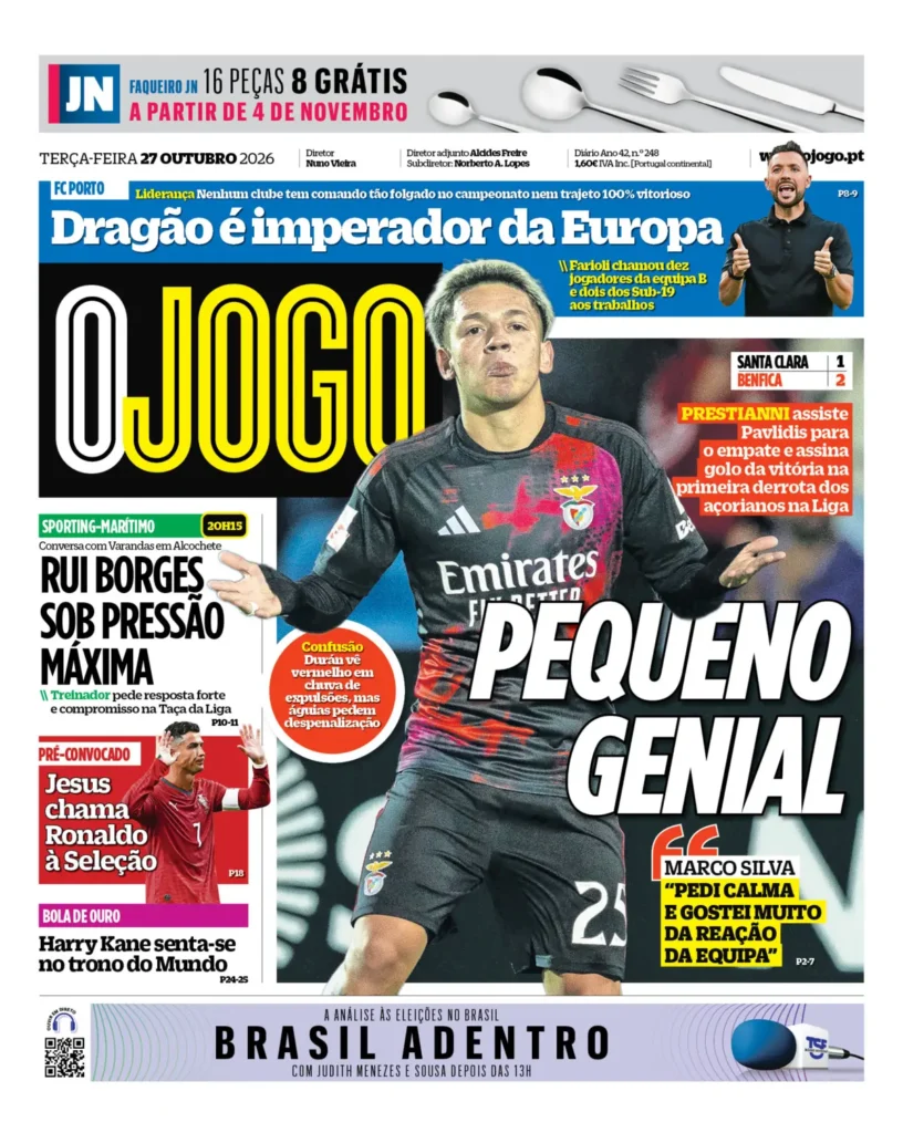 Capa O Jogo de 27 Out 2026 — FC Porto