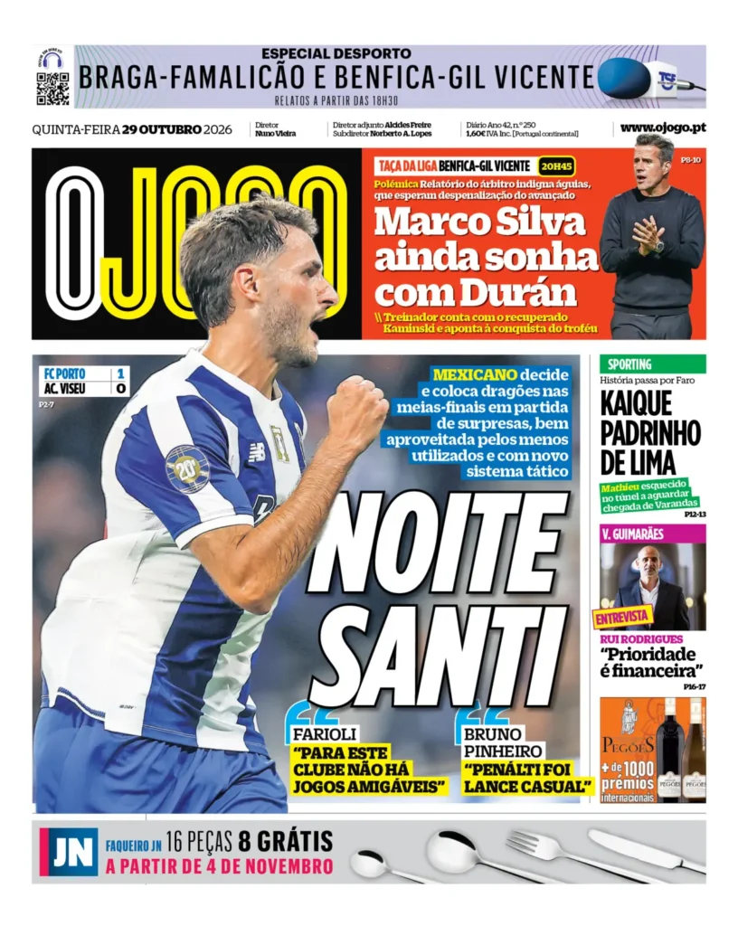 Capa O Jogo de 29/10/2026 — FC Porto