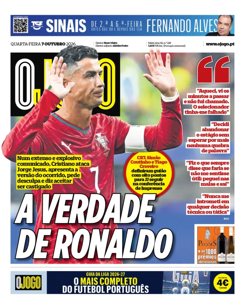 Capa O Jogo de 7 Out 2026 — FC Porto