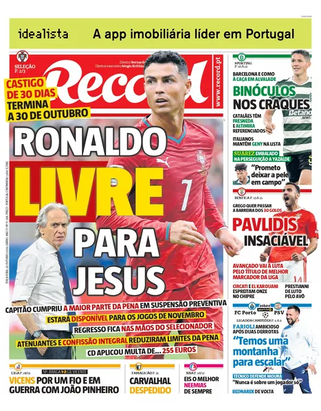 Capa Record de 20/10/2026 — FC Porto
