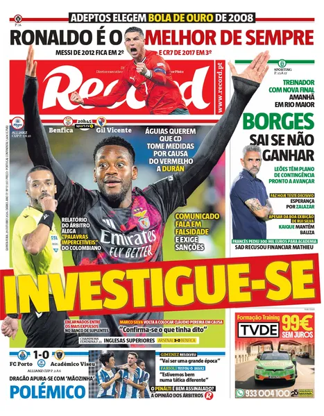 Capa Record de 29/10/2026 — FC Porto